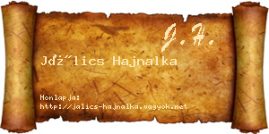 Jálics Hajnalka névjegykártya